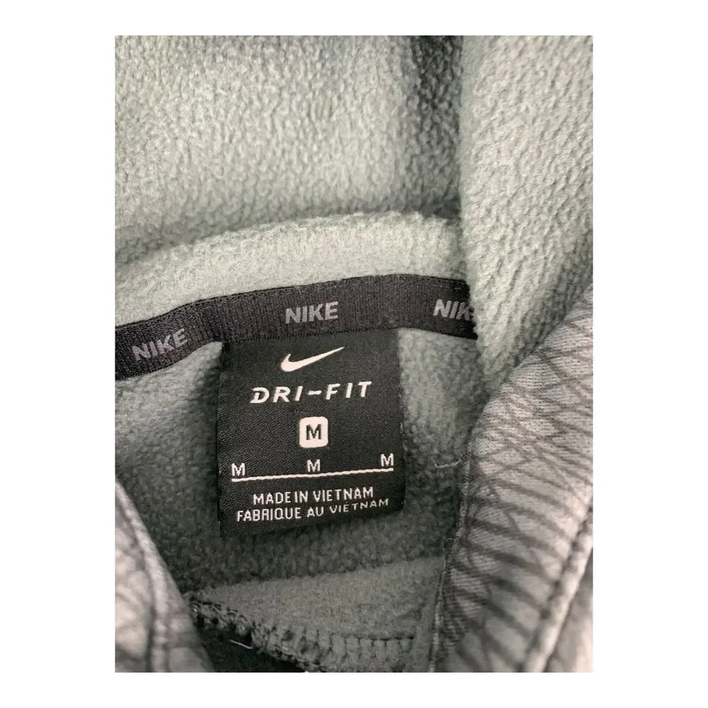 Nike Mens Thema Fleece Pullover AOP 1 Hoodie Gray BV2752 063 Size Medium